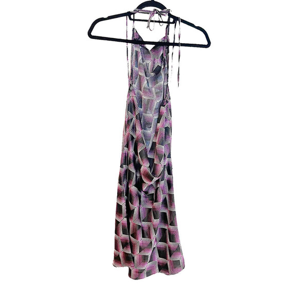 BP BE PROUD Cowl Neck Satin Dress In Purple Liza Print Size M NWOT - Picture 8 of 13